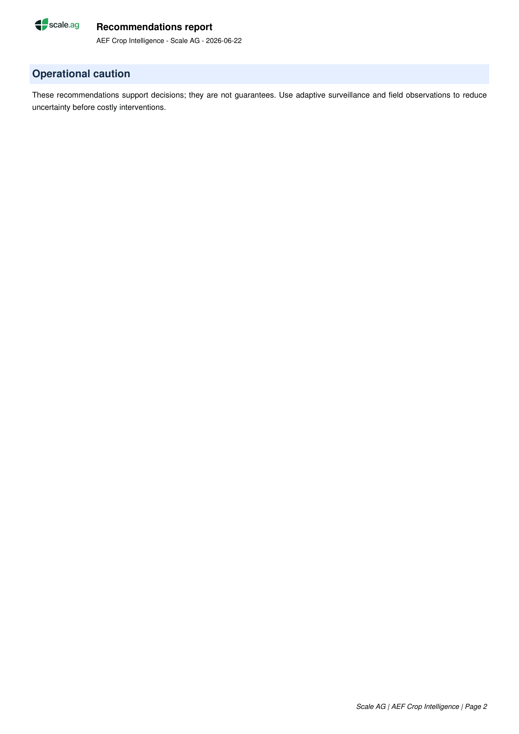 Rapport de recommandations 2/2