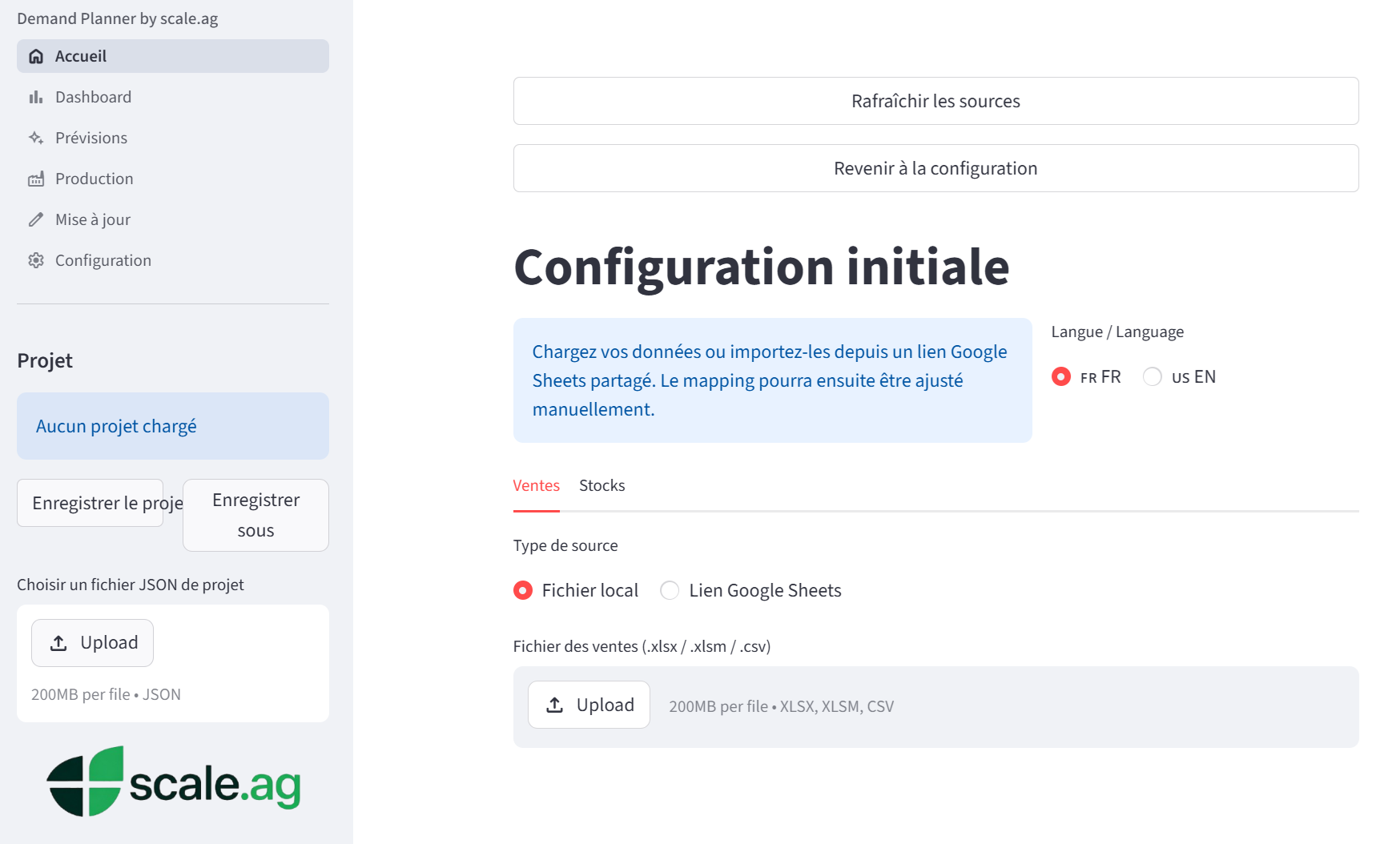 Configuration des ventes